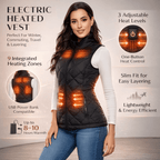 Women's Heated Vest with 9 Heating Zones and USB Power Bank Compatibility - LofiMart